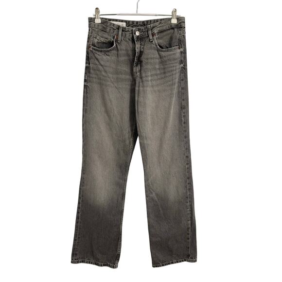 Zara Women's 6 Gray Loose Fit Baggy Jeans Y2K Streetwear Skater Distressed 90's - Picture 1 of 12
